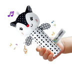 Hochet Bâton en Peluche Noir et Blanc - vue 7