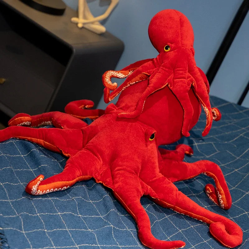 Peluche Pieuvre Rouge - vue 2
