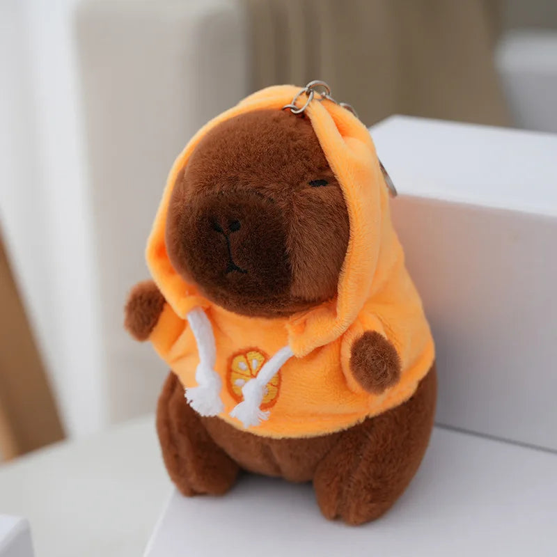 Porte Clés Peluche Capybara - Hoodie Orange - vue 2