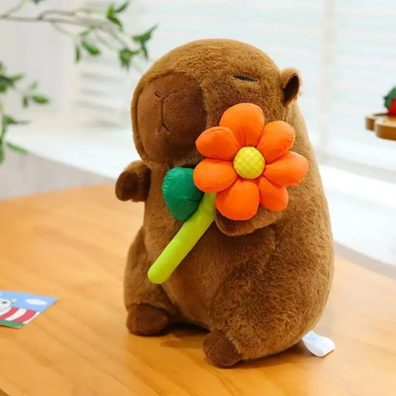 Peluche Capybara avec une Fleur - 25cm - vue 4