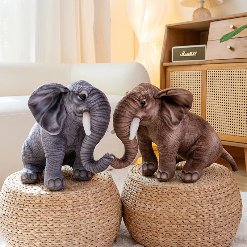 Doudou Éléphant Réaliste Assis - vue 3