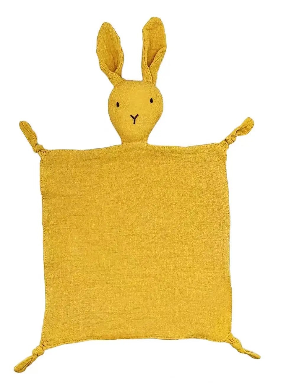 Doudou Lapin en Mousseline de Coton - Jaune - vue 2
