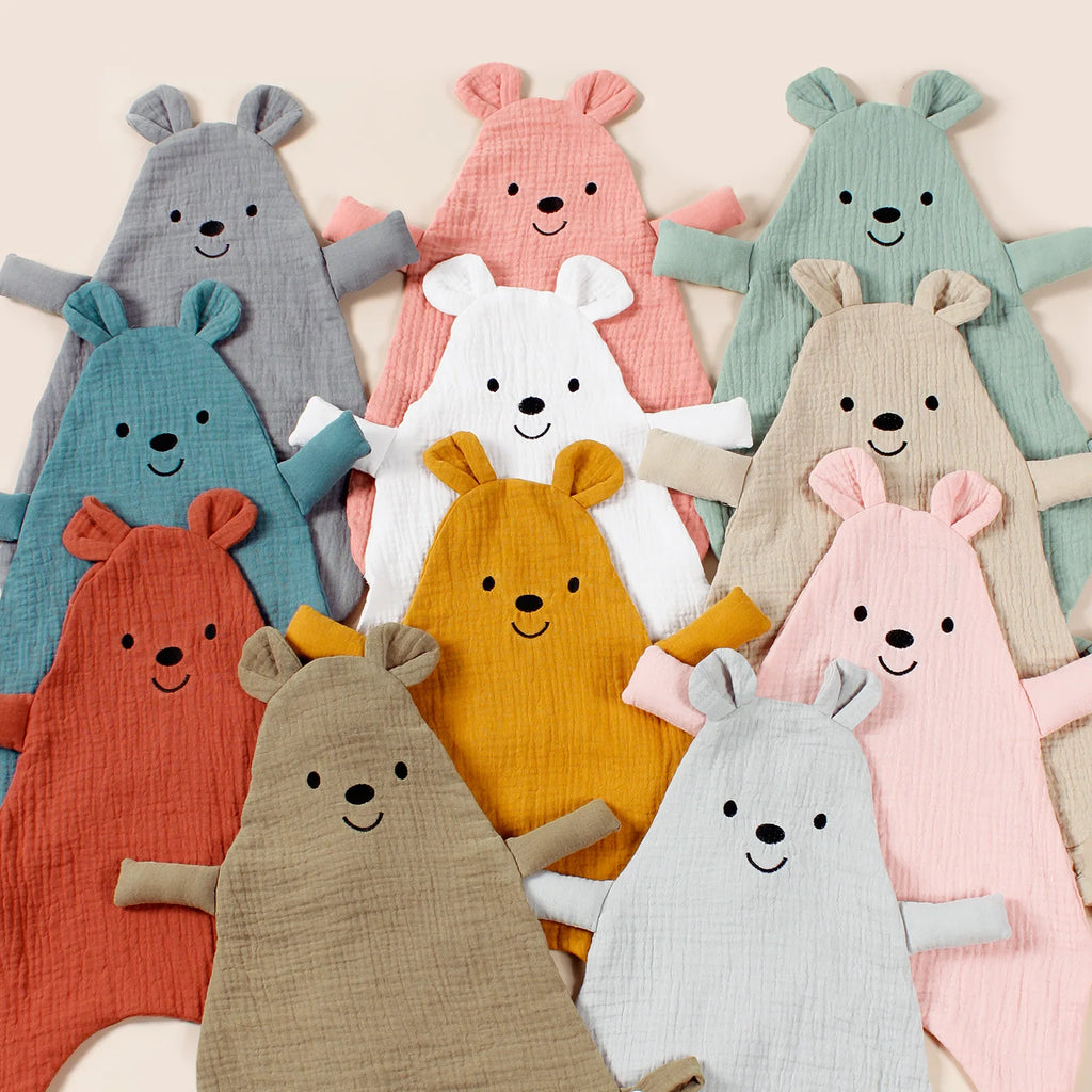 Doudou Plat Ourson en Coton - Multiples Couleurs - vue 3