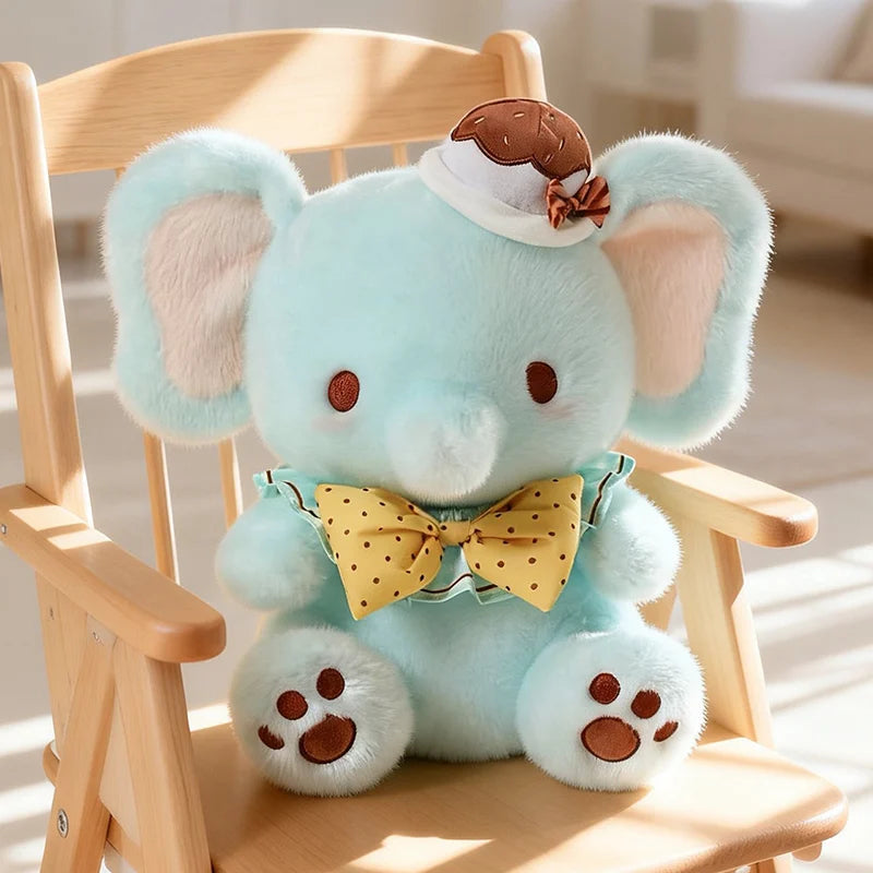 Peluche Éléphant Bleu Menthe Kawaii - vue 3