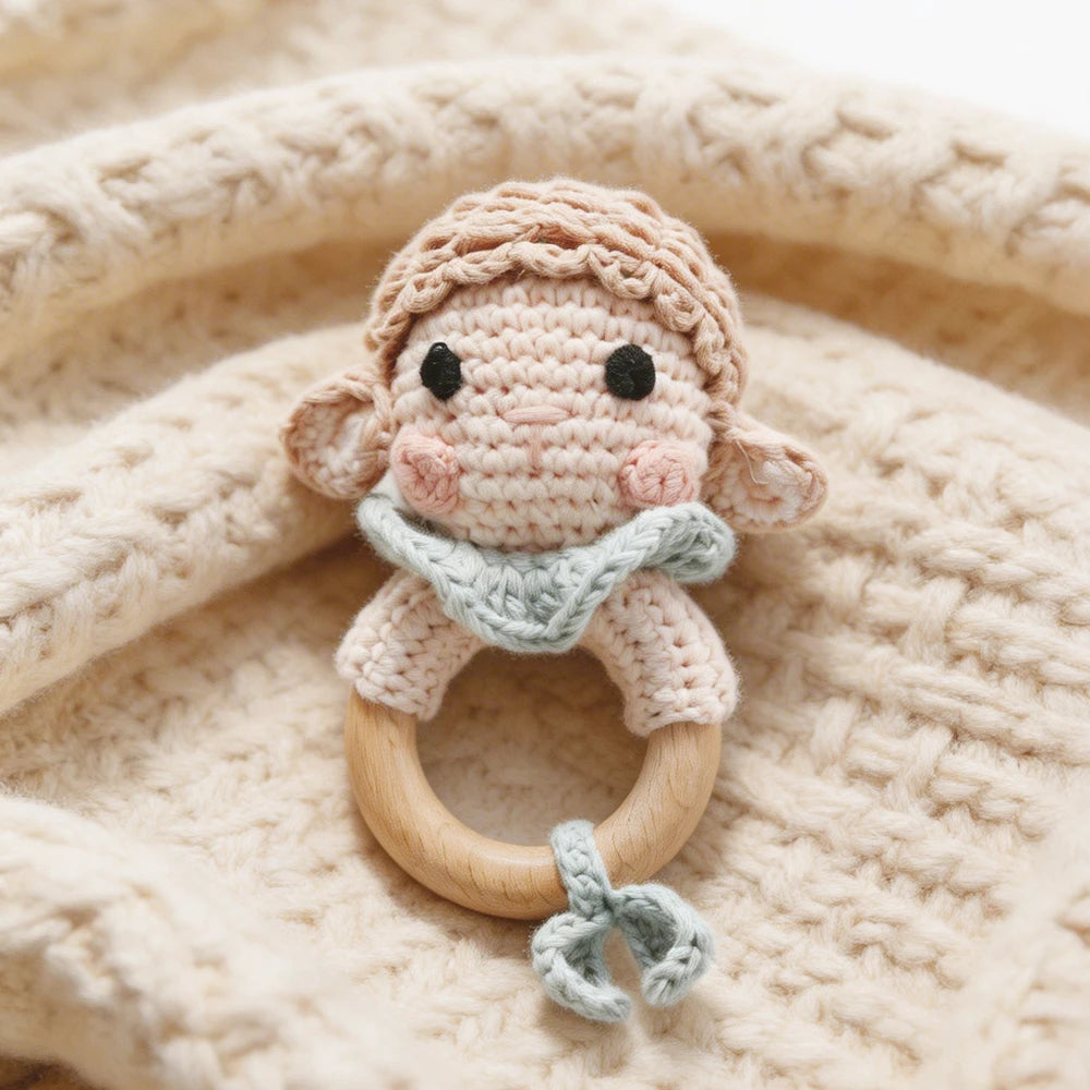 Hochet Bois + Peluche - Mouton - vue 3