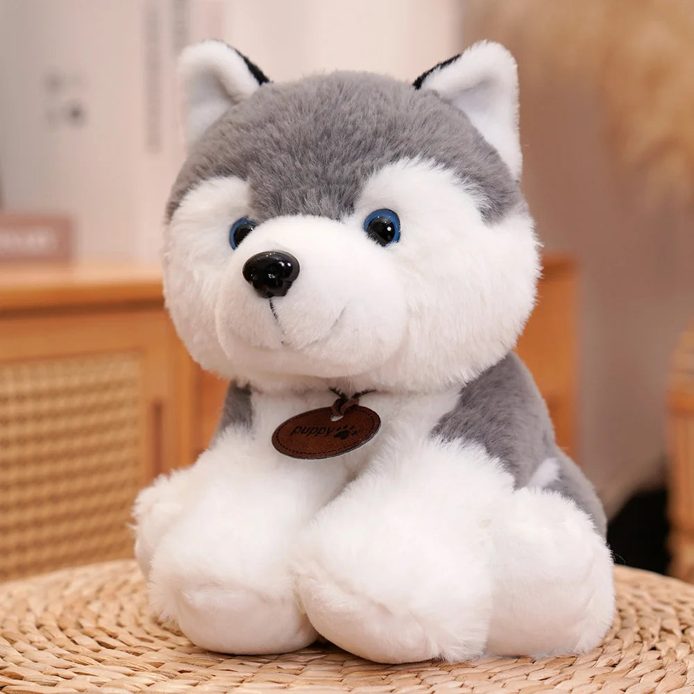 Peluche Chien Gris et Blanc - vue 2