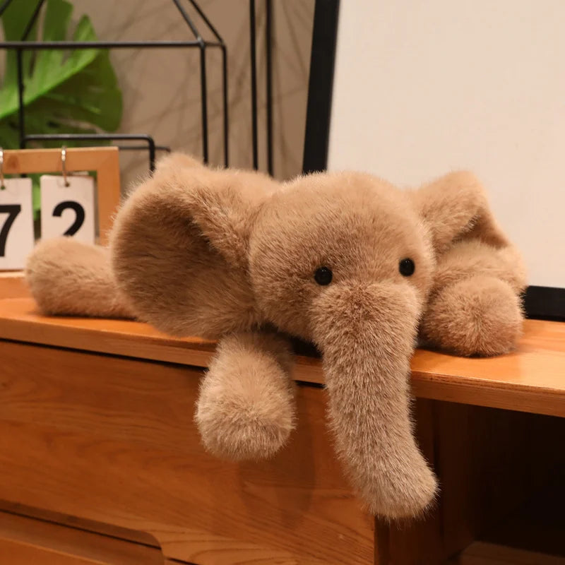 Peluche Éléphant Marron - 30 Cm - vue 2