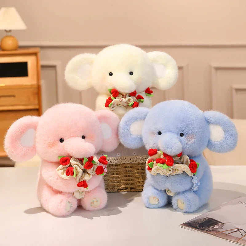 Peluche Éléphant avec Bouquet de Rose - vue 2