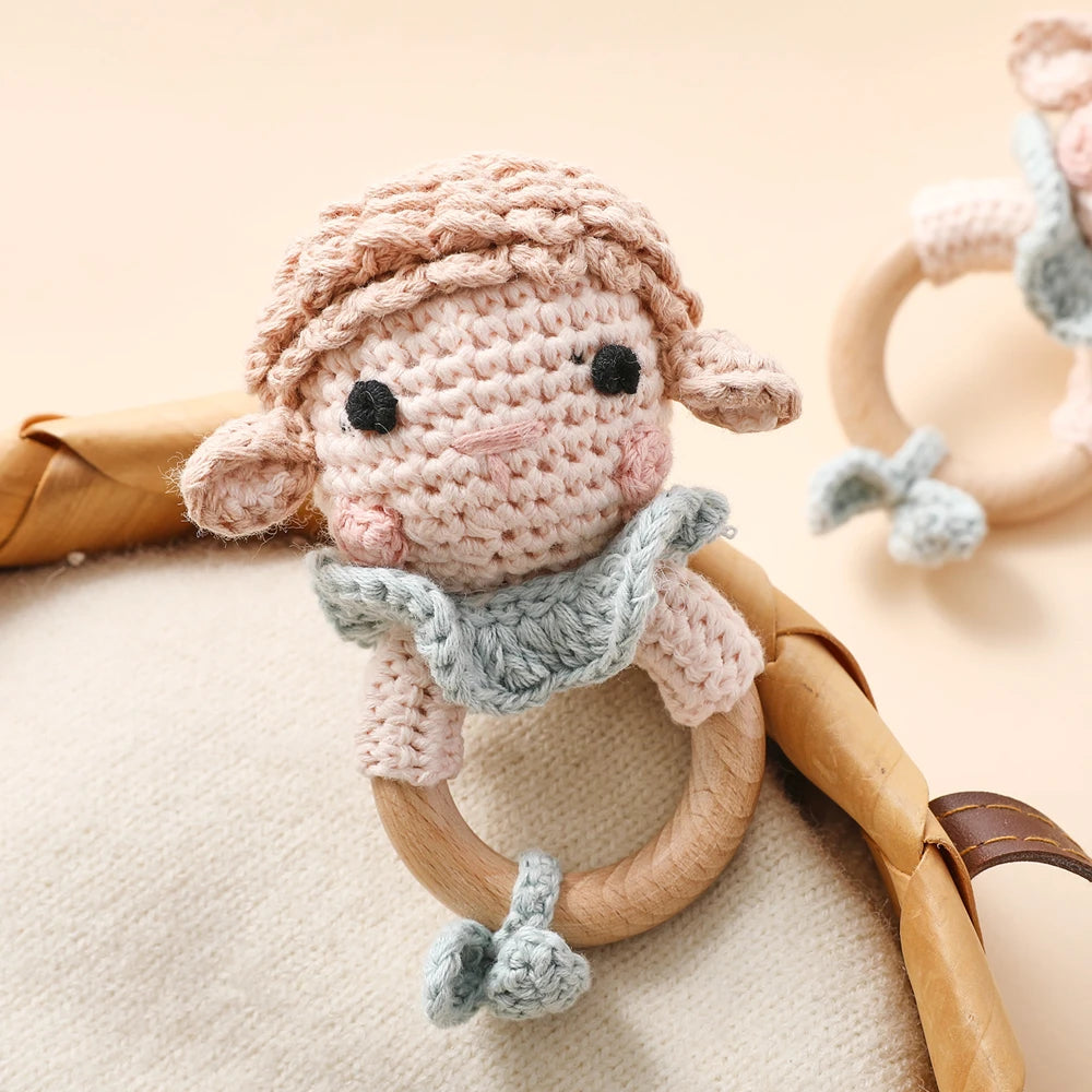 Hochet Bois + Peluche - Mouton - vue 4
