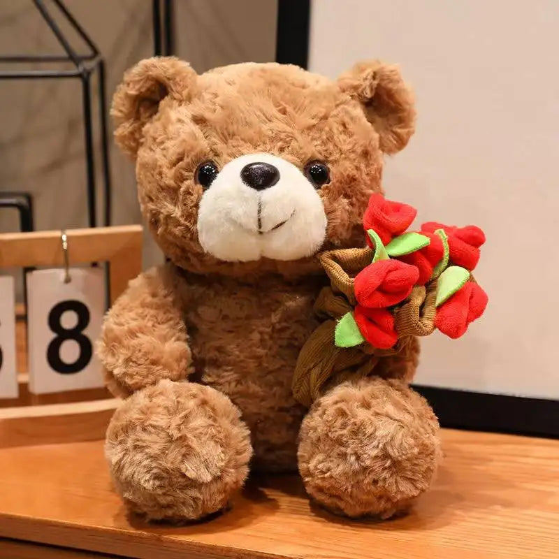 Nounours avec Bouquet de Fleurs - vue 2