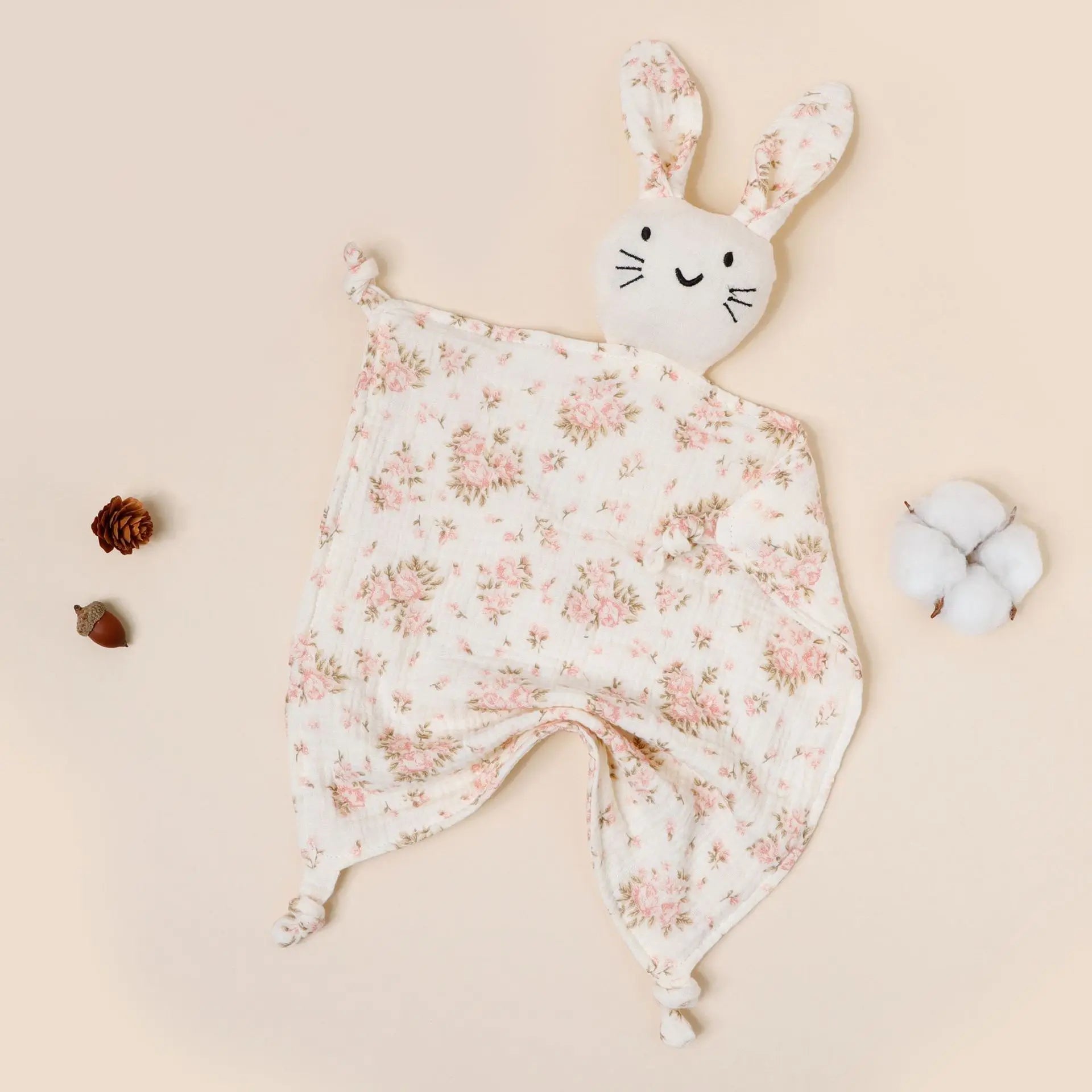 Doudou Lange Lapin - Motifs Fleural - vue 4