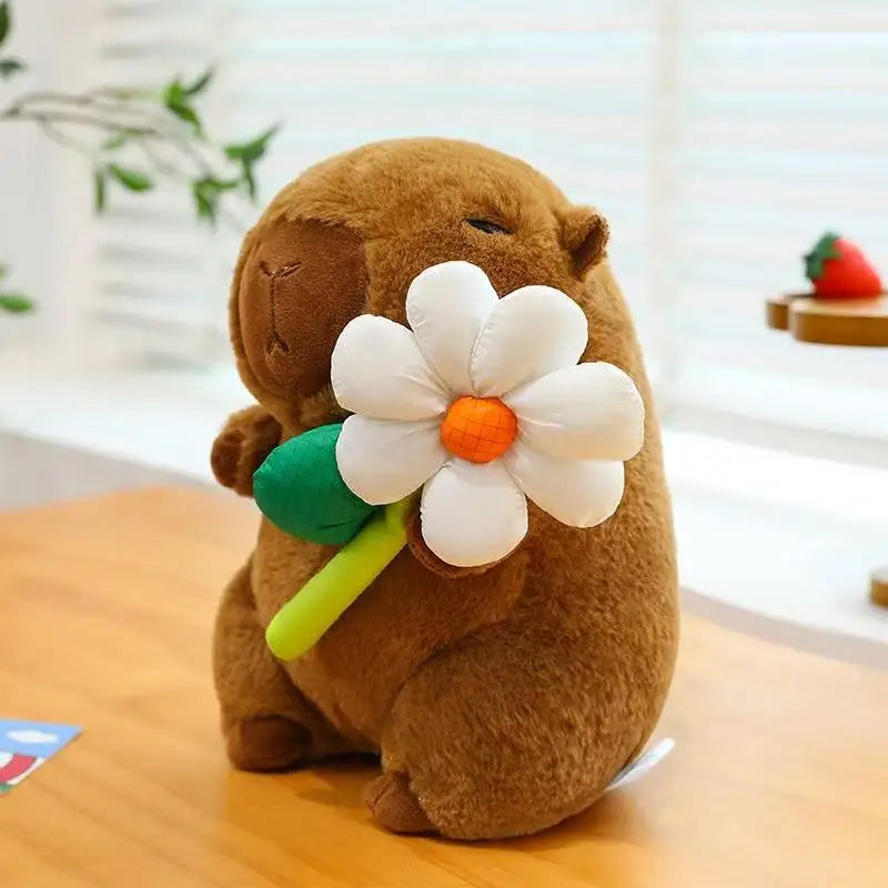 Peluche Capybara avec une Fleur - 25cm - vue 2