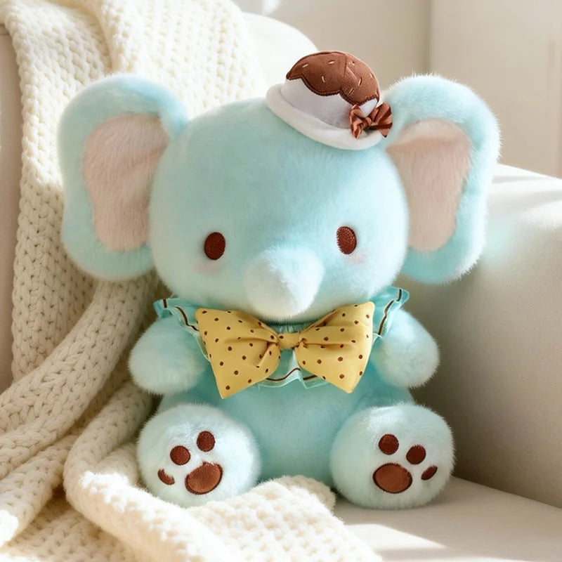 Peluche Éléphant Bleu Menthe Kawaii - vue 6