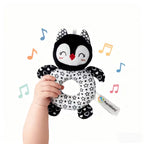 Doudou Hochet Noir et Blanc - Hiboux - vue 2