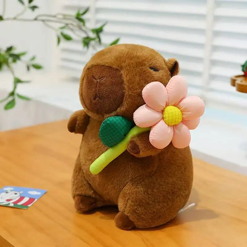 Peluche Capybara avec une Fleur - 25cm - vue 3
