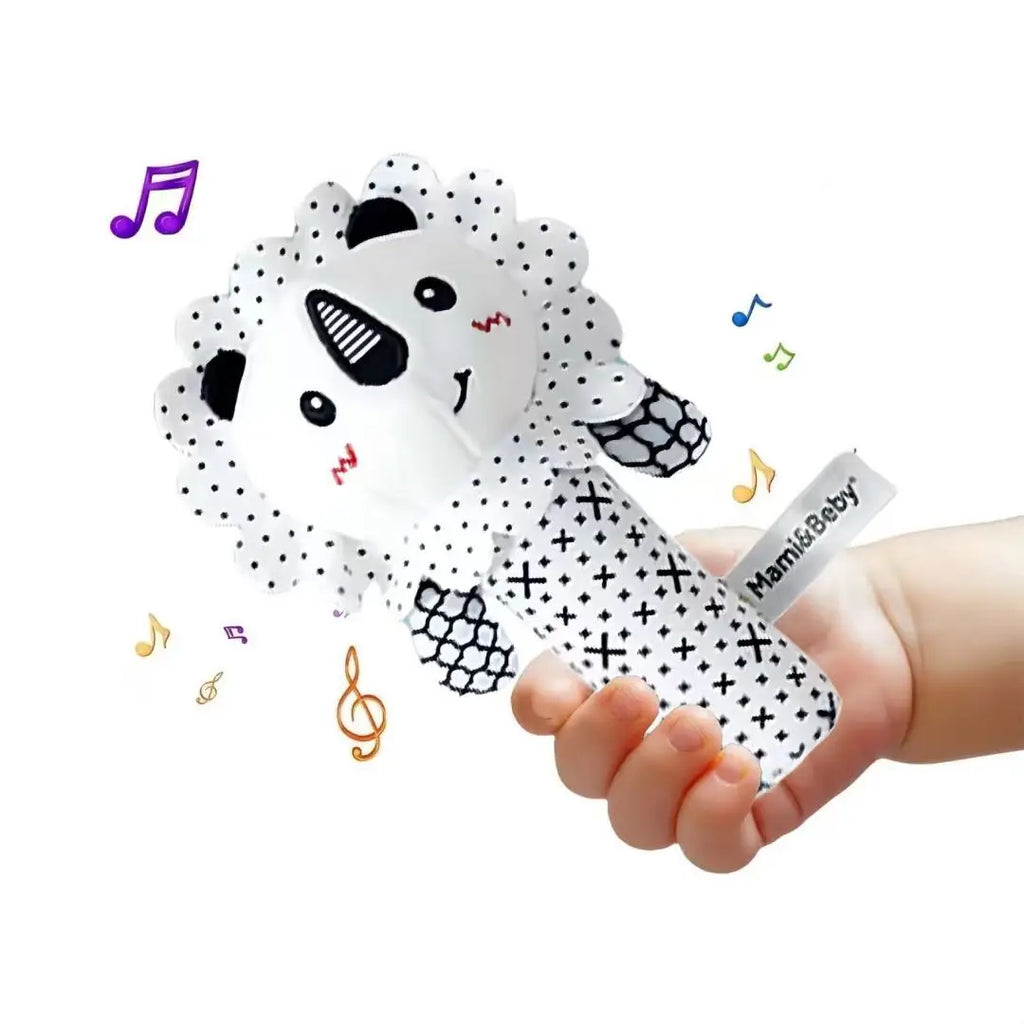 Hochet Bâton en Peluche Noir et Blanc - vue 6