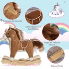 Cheval a Bascule en Peluche Marron - vue 5