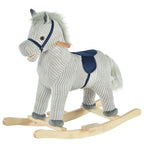 Cheval a Bascule Gris en Peluche - vue 2