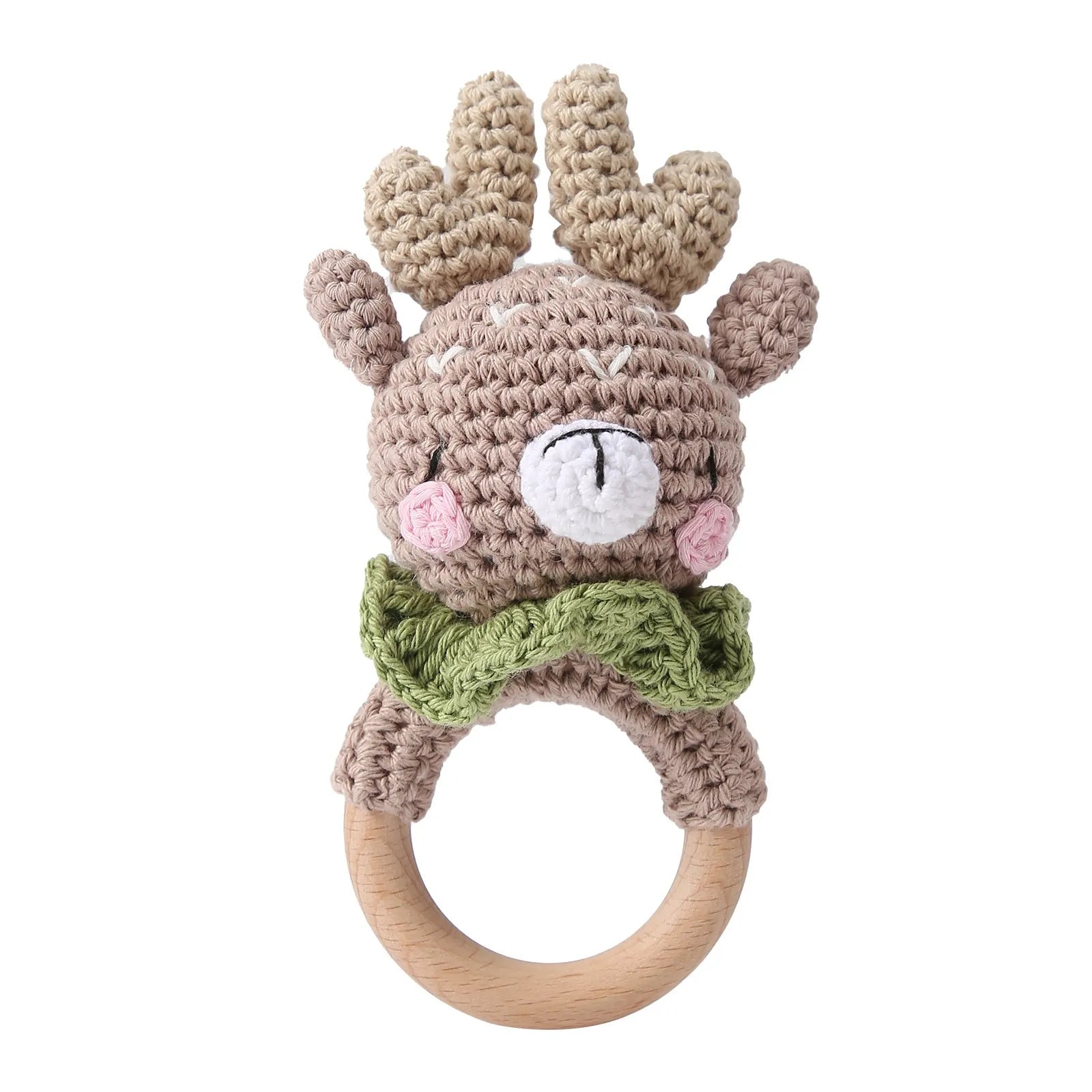 Hochet Rennes en Peluche et Bois - vue 2