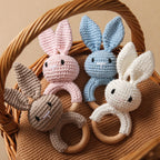 Hochet Peluche et Bois Lapin - Multiples Couleurs - vue 3