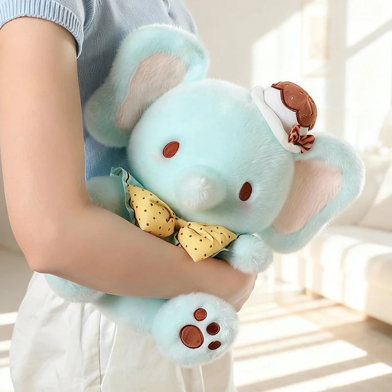 Peluche Éléphant Bleu Menthe Kawaii - vue 5