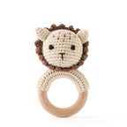 Hochet Lion en Peluche et Bois - vue 2