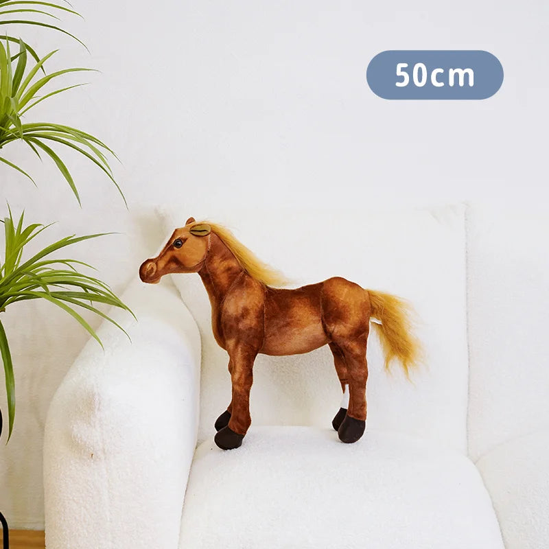 Peluche Cheval Réaliste - 50 Cm - vue 2