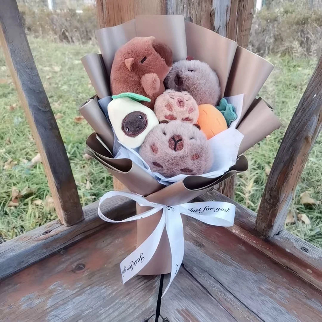 Peluche Capybara en Bouquet de Fleurs - vue 3