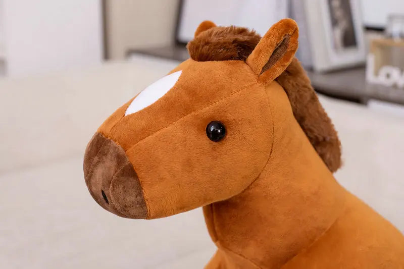 Grand Cheval Marron en Peluche - vue 5