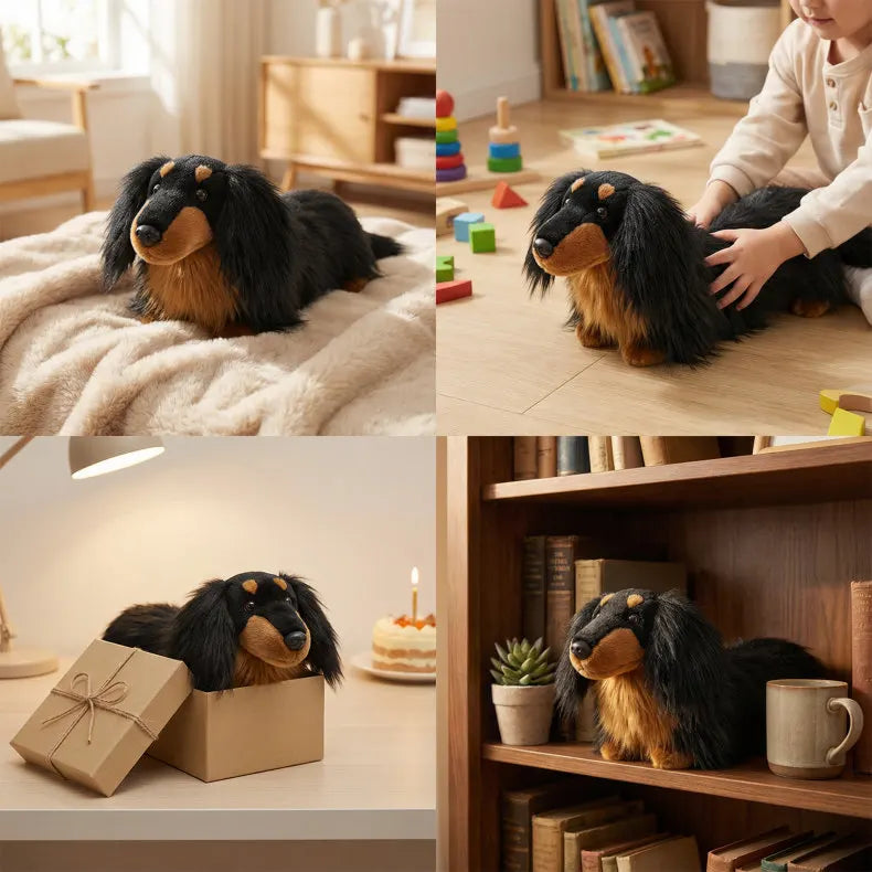 Peluche Teckel Poil Long - vue 3