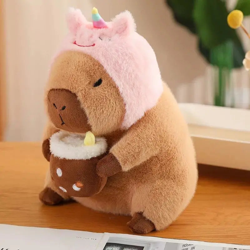 Peluche Capybara Kawaii avec Bonnet - 30 Cm - vue 4