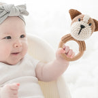 Hochet Chien en Peluche et Bois - vue 3