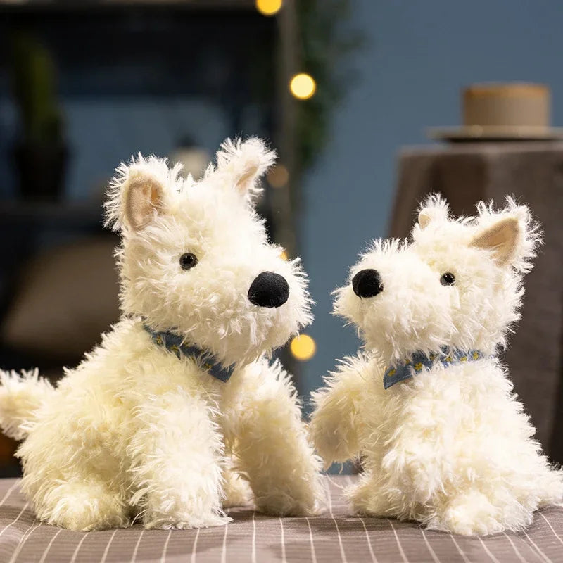 Peluche Chien Terrier Blanc - vue 3