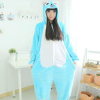 Kigurumi chat bleu adulte en flanelle