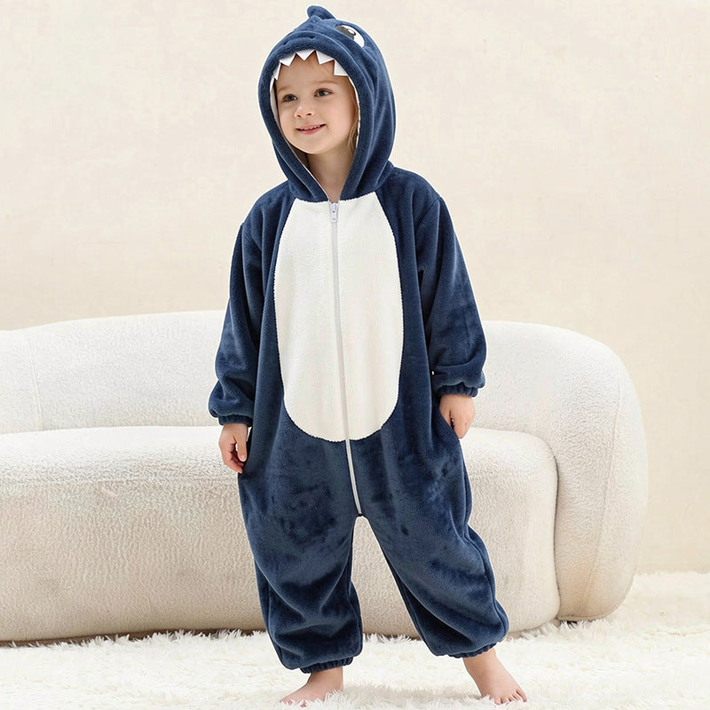 Kigurumi requin enfant en flanelle polyester