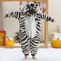 Kigurumi zèbre enfant à motif noir et blanc