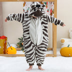 Kigurumi zèbre enfant à motif noir et blanc