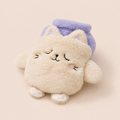 Bouillotte Mignonne Peluche Animal Beige
