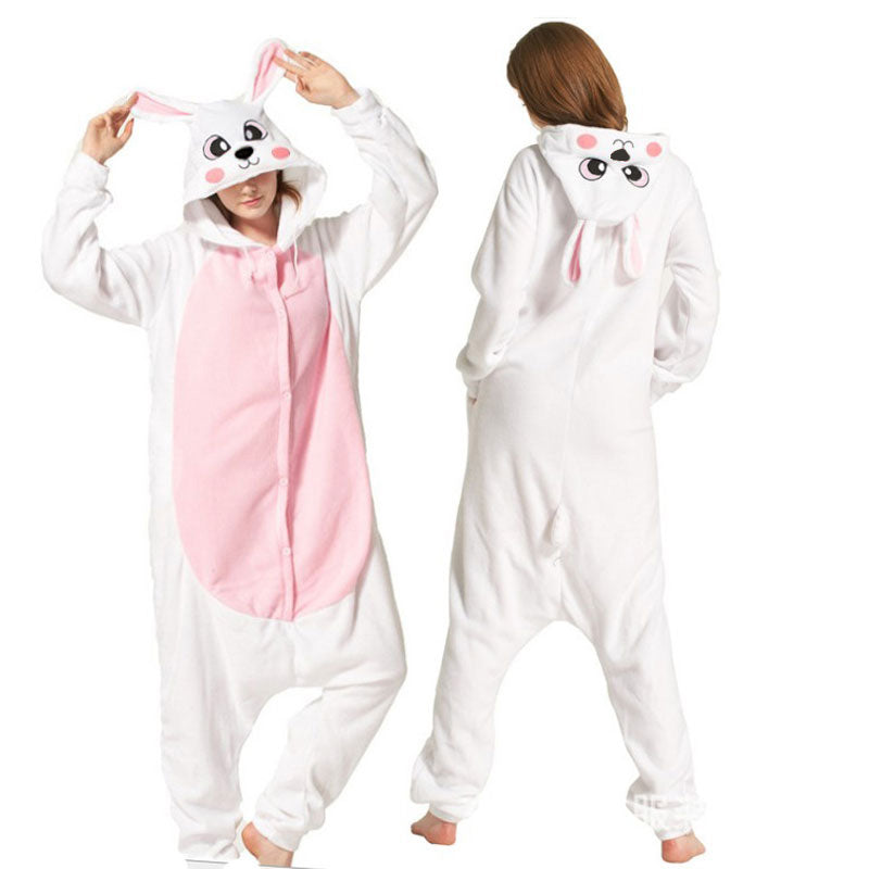 Kigurumi lapin rose à ventre clair adulte