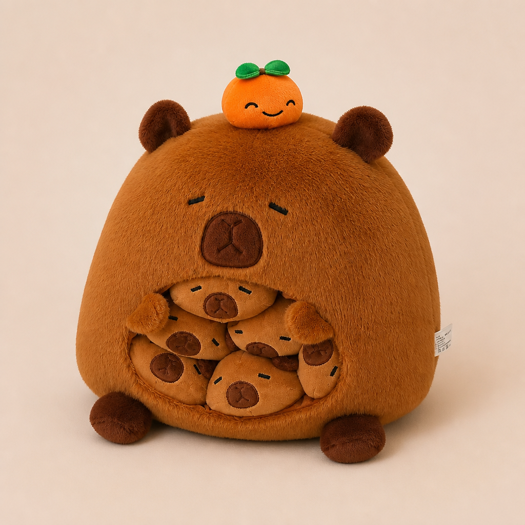Capybara avec Bébé en Peluche