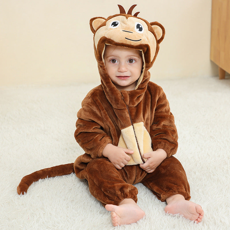 Combinaison pyjama singe enfant en flanelle