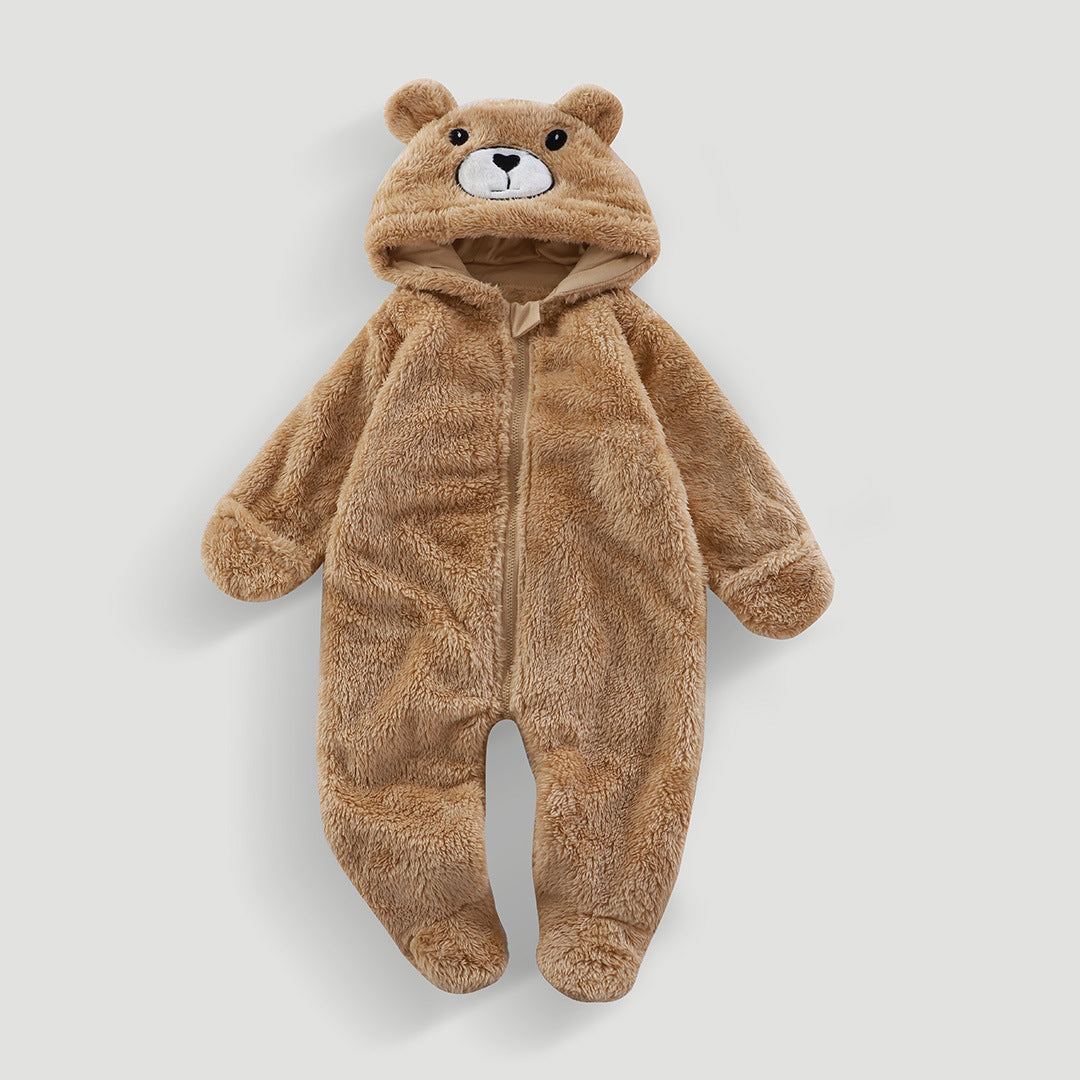 Combi pyjama bébé kaki épaisse et douce