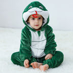 Combinaison pyjama serpent vert foncé enfant