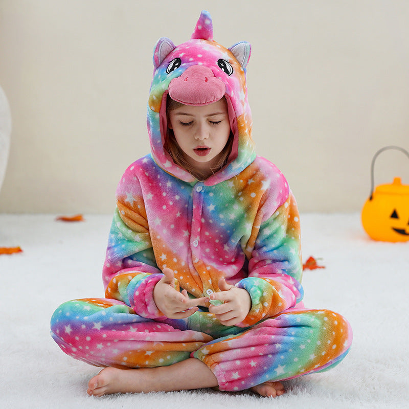 Pyjama licorne arc-en-ciel enfant doux et mignon