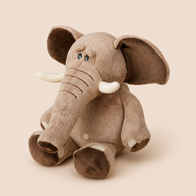 Doudou Éléphant Marron - 30 Cm