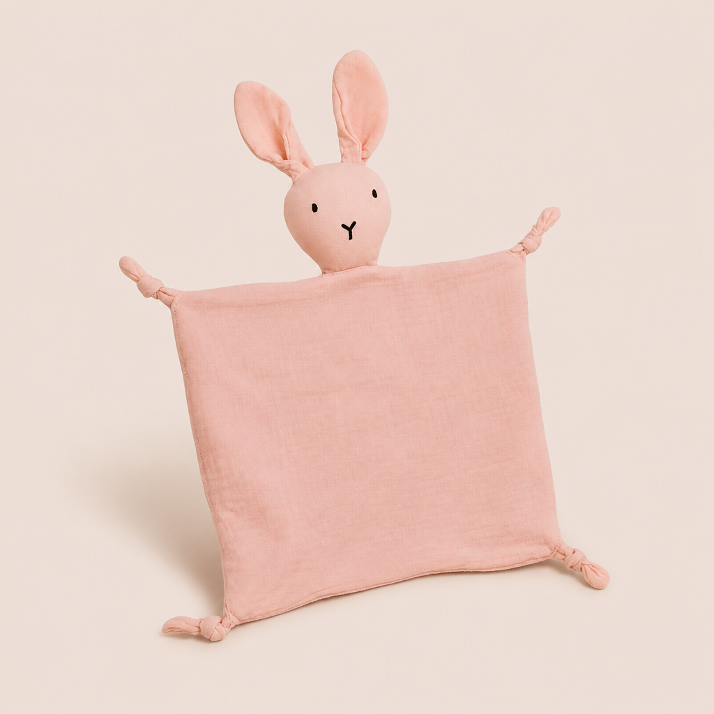 Doudou en Mousseline de Coton de Lapin - Rose