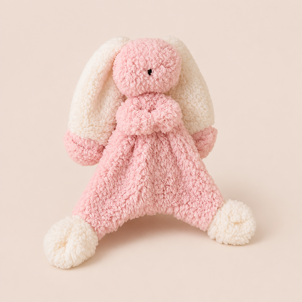 Doudou Lapin Plat Tout Doux - Multiples Couleurs