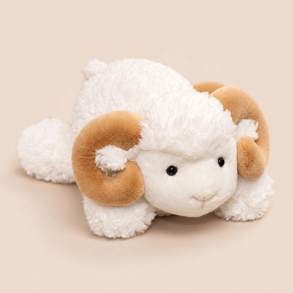 Doudou Mouton Blanc avec Cornes