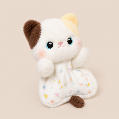 Doudou Plat Chat Tricolore