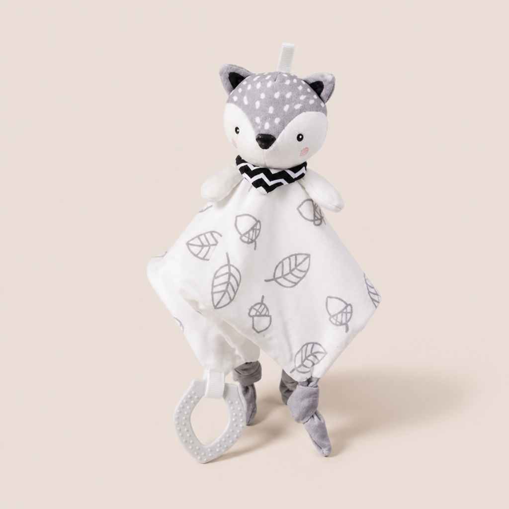 Doudou Plat D'éveil Renard - Blanc et Gris